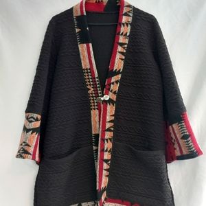 Black Jacket / sweater with Navajo style design